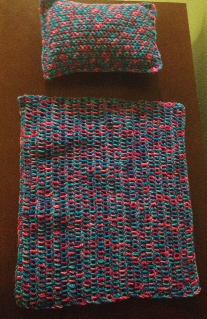 american girl crochet balnket pillow