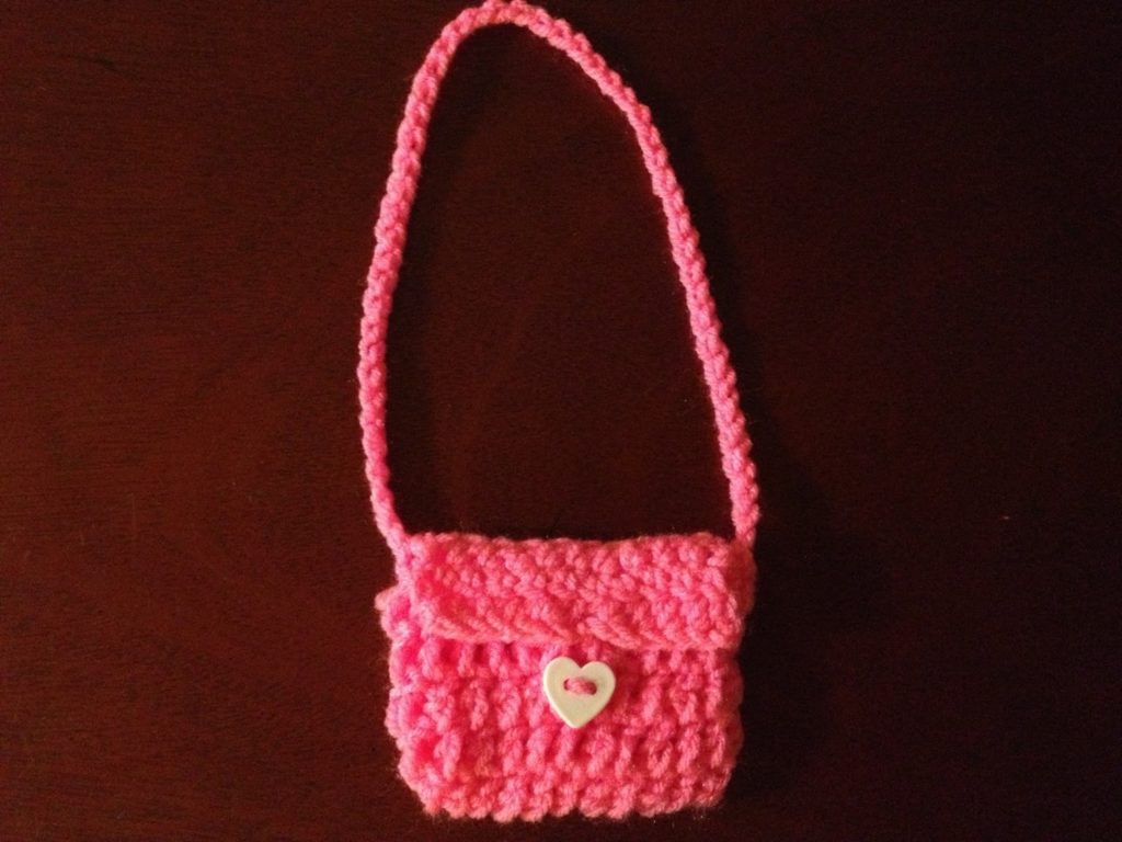 american girl  doll crochet purse