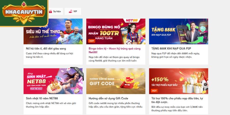 Khuyến Mãi Net88 – Các Gói Thưởng Giúp Tăng Vốn Siêu Nhanh 1 Top những chương trình khuyến mãi Net88 hiện hành